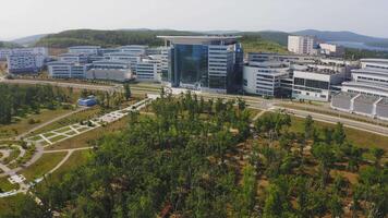 View from a drone on the campus of the Far Eastern Federal University FEFU video