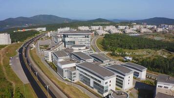 View from a drone on the campus of the Far Eastern Federal University FEFU video