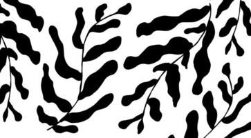 Minimalistic abstract floral pattern. Modern print in black color on a white background. Ideal for textile design, screensavers, covers, cards, invitations and posters. bg poster. vector