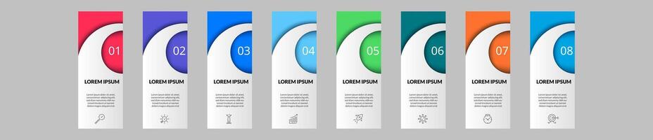 Infographic design business template with icons and 8 options or steps,. vector
