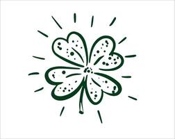 Patricks Day, Green Clover, hand drawn illustrations. vector