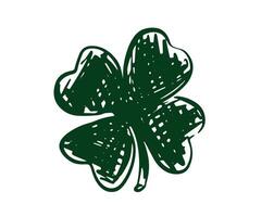 Saint Patricks Day, Green Clover set on white. vector