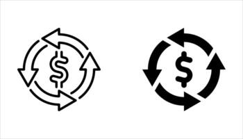 money transfer icon set on white, vector