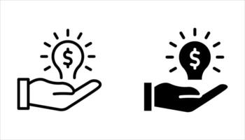 money idea icon set on white, vector