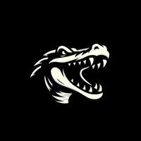 shillouette of alligator head mascot vector
