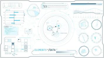 Animated high-tech screen for working with diverse data video