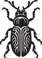 A beetle with tribal patterns on its back vector
