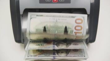 Top View Cash Money Flow in Automatic Counter Machine video