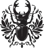 Black Stag Beetle Artwork for Creative Projects design vector