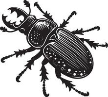 Stag Beetle Silhouette Illustration for Print and Web vector