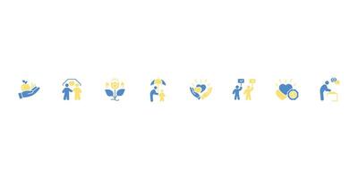 Altruism icon set.Editable stroke.linear style sign vector