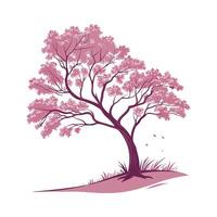 A Redbud Tree tree full image, solid color, with a white background vector