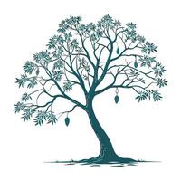 A milkweed tree full image, solid color vector