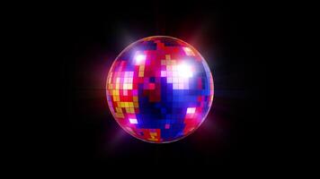 Vibrant Disco Ball Animation on Transparent Background. Looped animation video