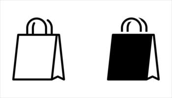 shopping bag icon set on white. vector