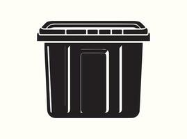 Minimalist Black Silhouette of a Plastic Box or Container vector
