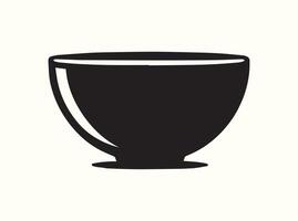 Silhouette of a Mixing Bowl in Solid Black vector