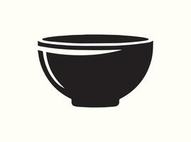 Solid Black Silhouette of a Mixing Bowl on White Background vector