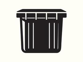 Black Plastic Container with Lid Simple Silhouette vector