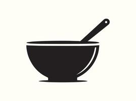Black Silhouette of a Baking Bowl Isolated on White vector