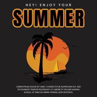 t shirt summer vibes design vector