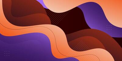Abstract 3D colored wave art background design with brown and purple liquid combination for design. eps10 vector