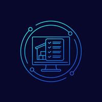 inventory control software icon, linear design vector