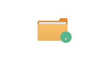 Folder with an upward arrow in a green circle, ideal for indicating progress, file organization, data management, digital storage concepts. video
