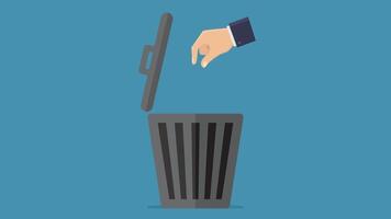 Hand disposing cigarette into trash suitable for antismoking campaigns, environmental awareness, health promotions, litter prevention, public service announcements, ecofriendly concepts. video