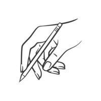 Simple Line Art of Hand Writing with Pencil vector