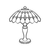 Vintage Retro Night Lamp Line Art vector