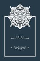 Vertical background greeting card with mandala design vector