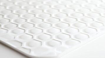 White Hexagon Tile Pattern Close-up Modern Abstract Design Background Texture photo