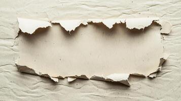 Torn Paper Texture with Rough Edges on Wrinkled Sheet Close-up photo