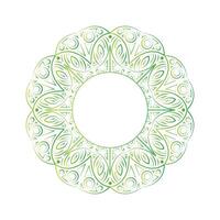 Elegant Green art round border frame design vector