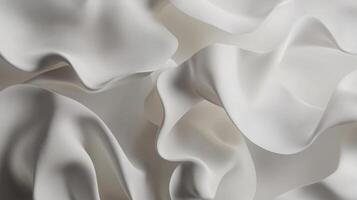 Elegant White Fabric Flowing Abstractly with Gentle Curves and Soft Light photo