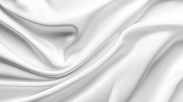 Elegant White Silk Fabric Texture with Soft Folds and Drapes photo