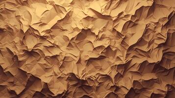 Brown Wrinkled Paper Texture Background for Crafts and Design photo