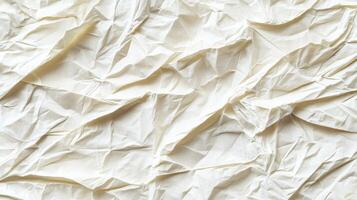 Crumpled Paper Texture with Light Beige Color and Abstract Wrinkles photo