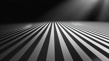 Abstract Striped Surface with Light Rays and Perspective View in Studio photo
