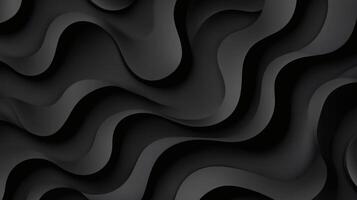 Abstract Black Wave Pattern with Shadow and Depth for Modern Design photo