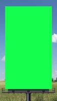 Portrait blank green billboard or large advertising display. Chroma key, time lapse, green screen, template, mock up and copy space concept promotion product video