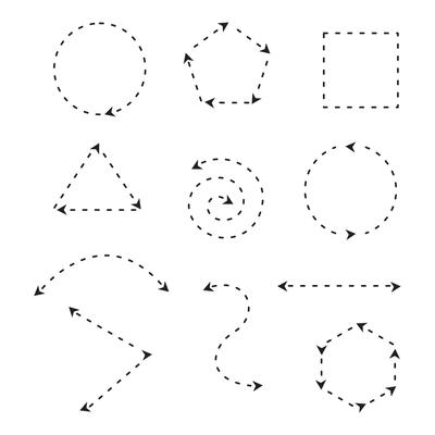 set of circles and arrows illustration