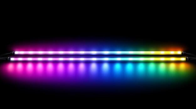 A minimalistic LED stripe design with radiating beams. 16 photo