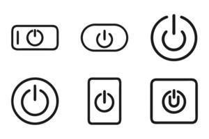 Simple Power Button Silhouette Icon Set vector