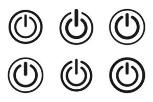 Minimalistic Power Button Outline Icon Bundle vector