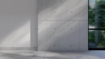 the empty interior room shadow wall space background mock up architecture sunlight. empty home modern window light floor design apartment white house indoor. blank minimal concept backdrop clean video