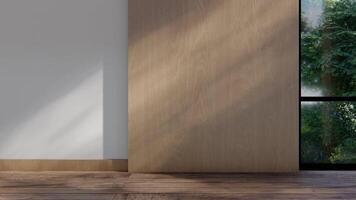 3d empty interior room shadow wall space background mock up architecture sunlight. empty home modern window light floor design apartment white house indoor. blank minimal concept backdrop clean video