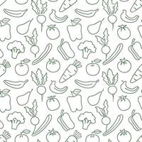 Fresh and Colorful Seamless Pattern of Fruits and Vegetables vector