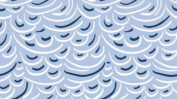 Minimalist simple print. Abstract organic shapes seamless pattern on a blue background. hand drawn sketch unique forms lines. Contemporary ornament vector